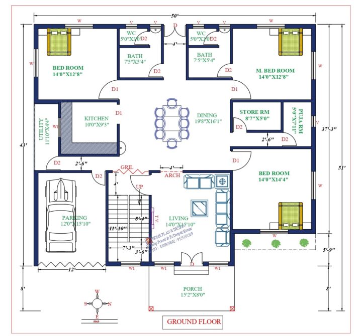 50X43 Affordable House Design