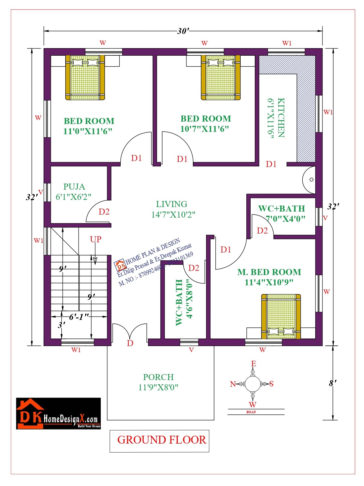30X32 Affordable House Design DK Home DesignX 30X32 Affordable House Design DK Home DesignX