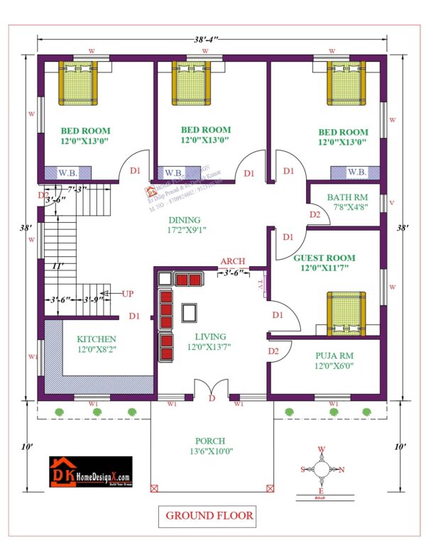 39X38 Affordable House Design