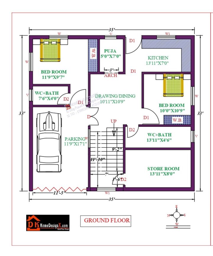 35X33 Affordable House Design