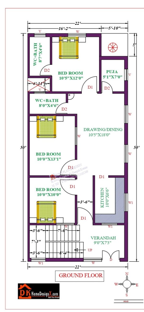 22X55 Affordable House Design