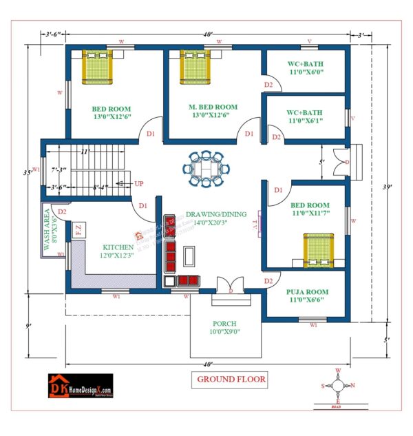44X39 Affordable House Design