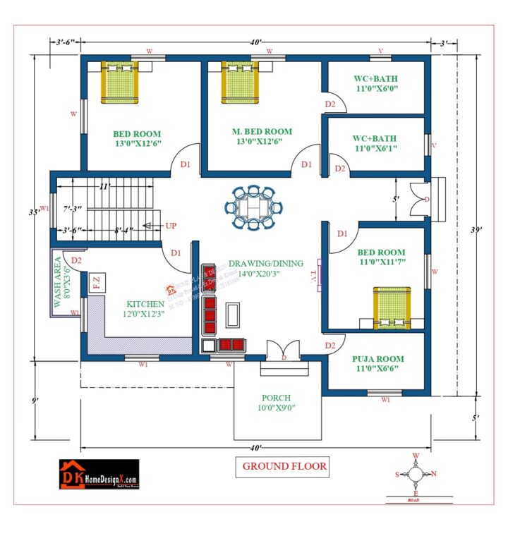 44X39 Affordable House Design