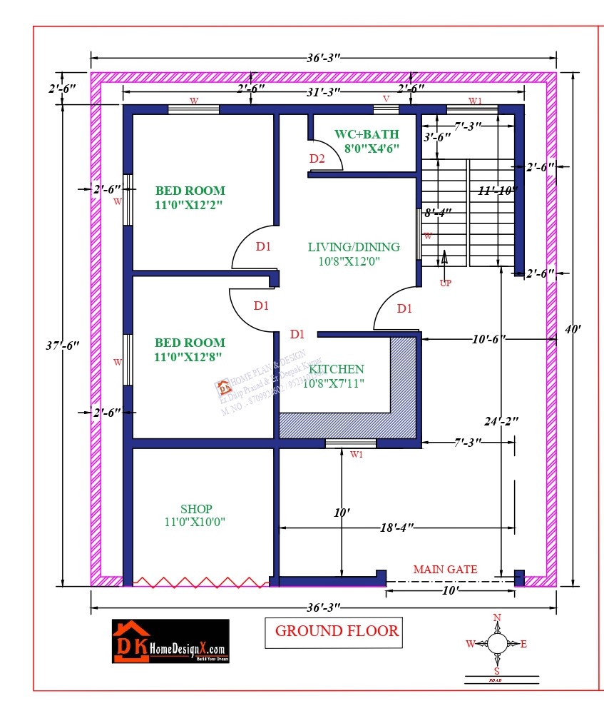 32X38 Affordable House Design - DK Home DesignX