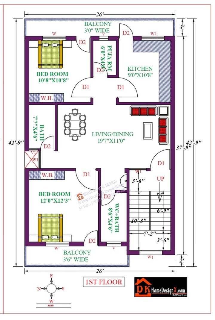 26X43 Affordable House Design - DK Home DesignX