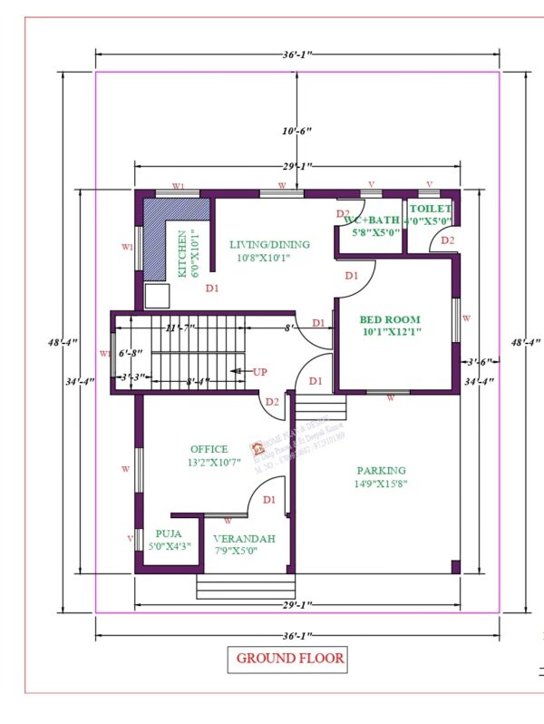 30X35 Affordable House Design