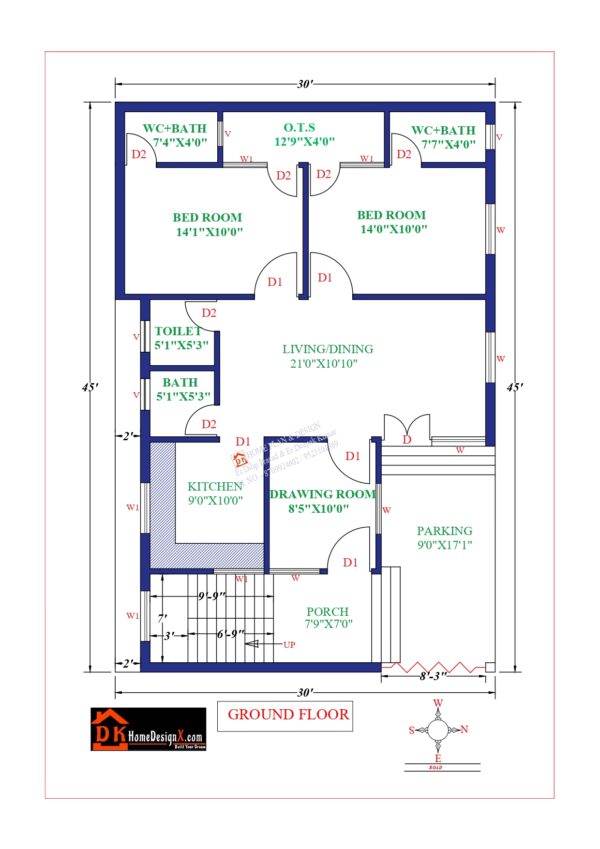 30X45 Affordable House Design