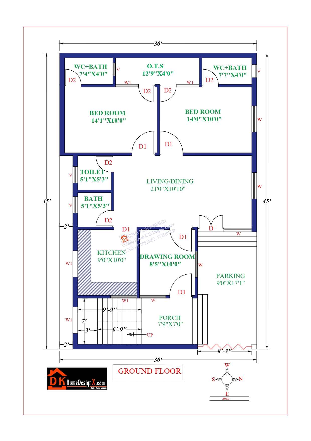 30x45 Affordable House Design Dk Home