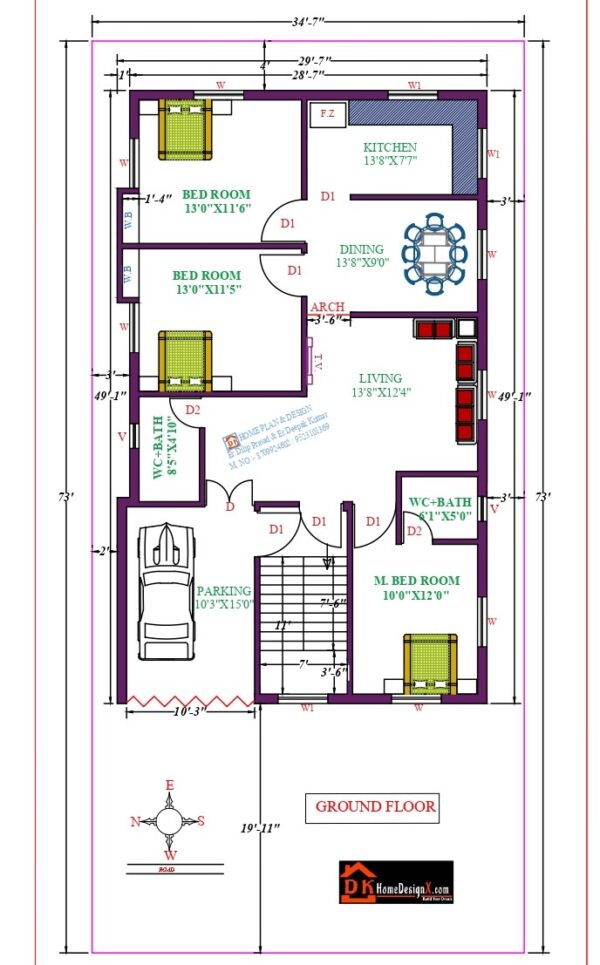 30X50 Affordable House Design