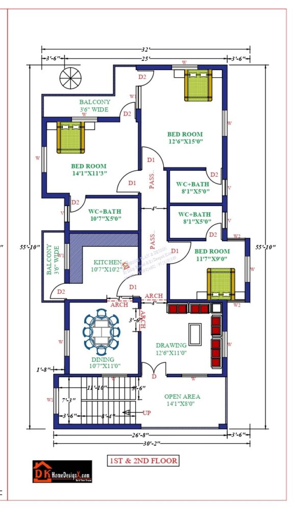 32X56 Affordable House Design