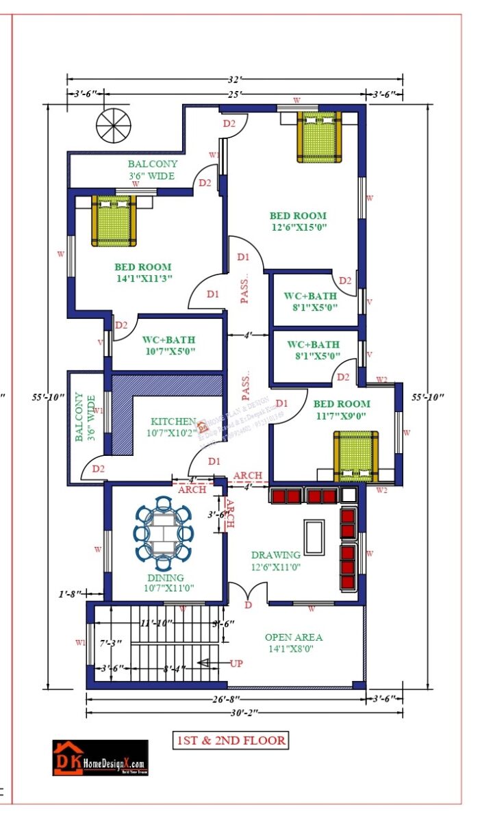32X56 Affordable House Design