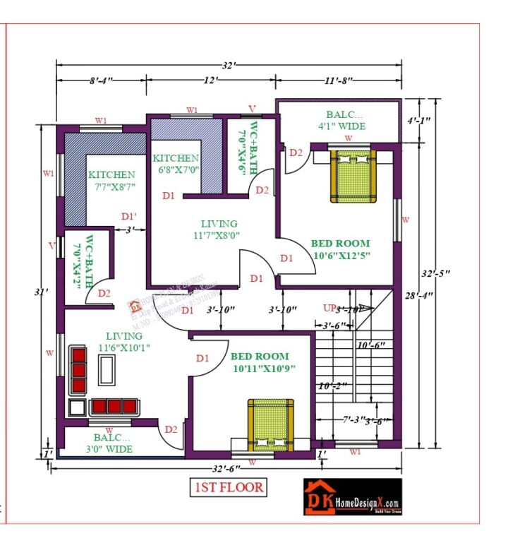 32X33 Affordable House Design - Image 2