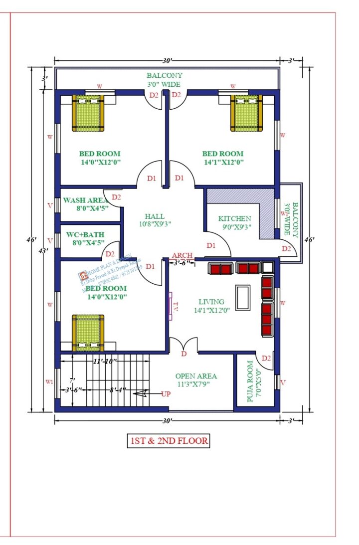 30X43 Affordable House Design - Image 2