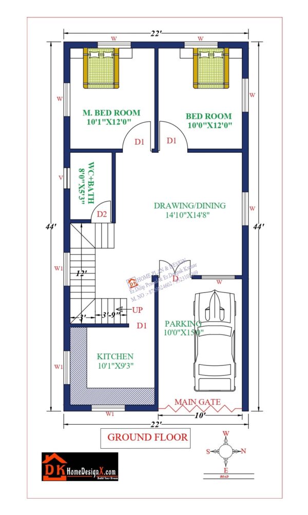 22X44 Affordable House Design