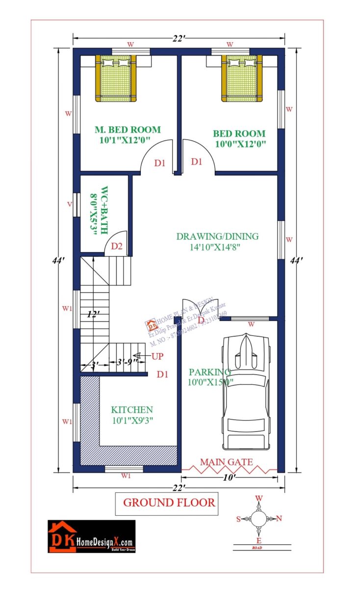 22X44 Affordable House Design