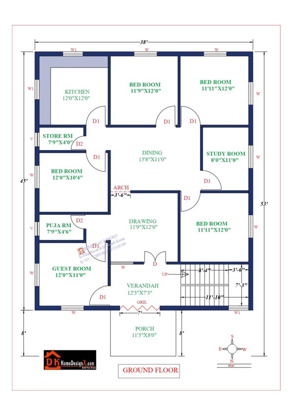 38X45 Affordable House Design