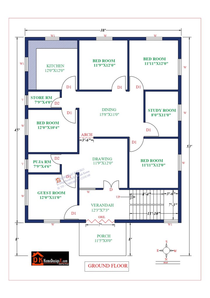38X45 Affordable House Design