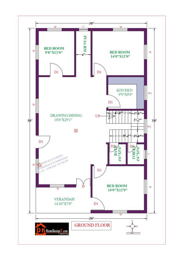 30X50 Affordable House Design