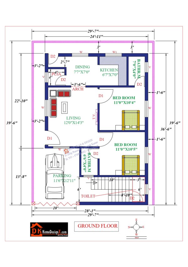 25X40 Affordable House Design