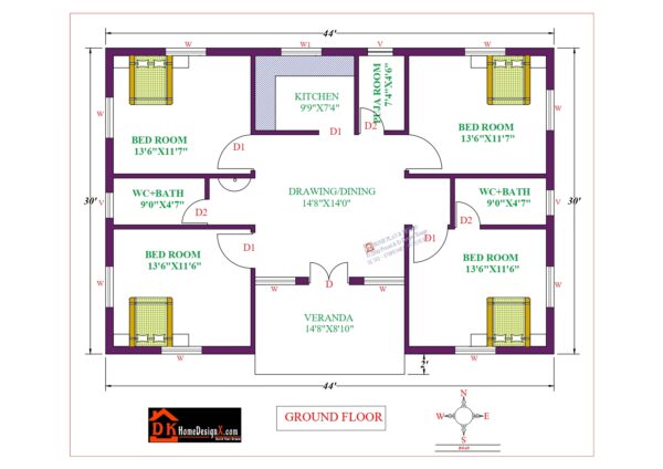 44X30 Affordable House Design