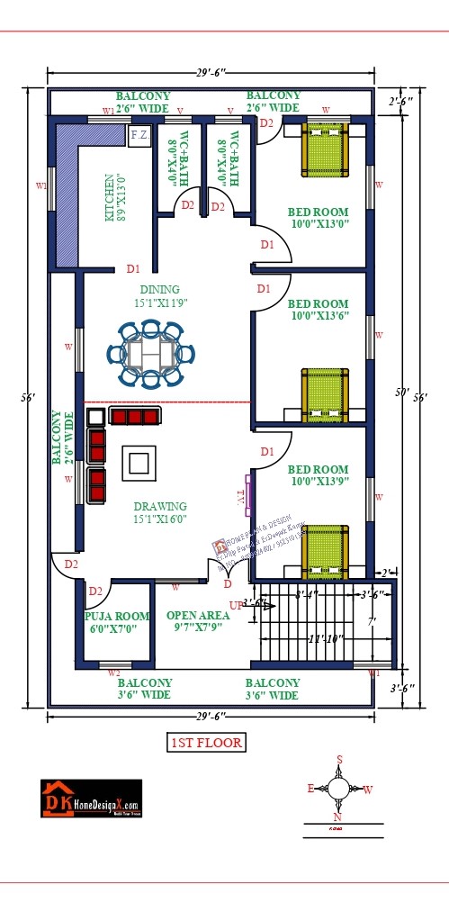 30X56 Affordable House Design