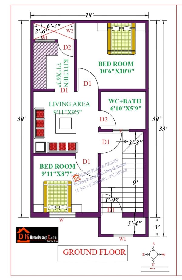 18X33 Affordable House Design