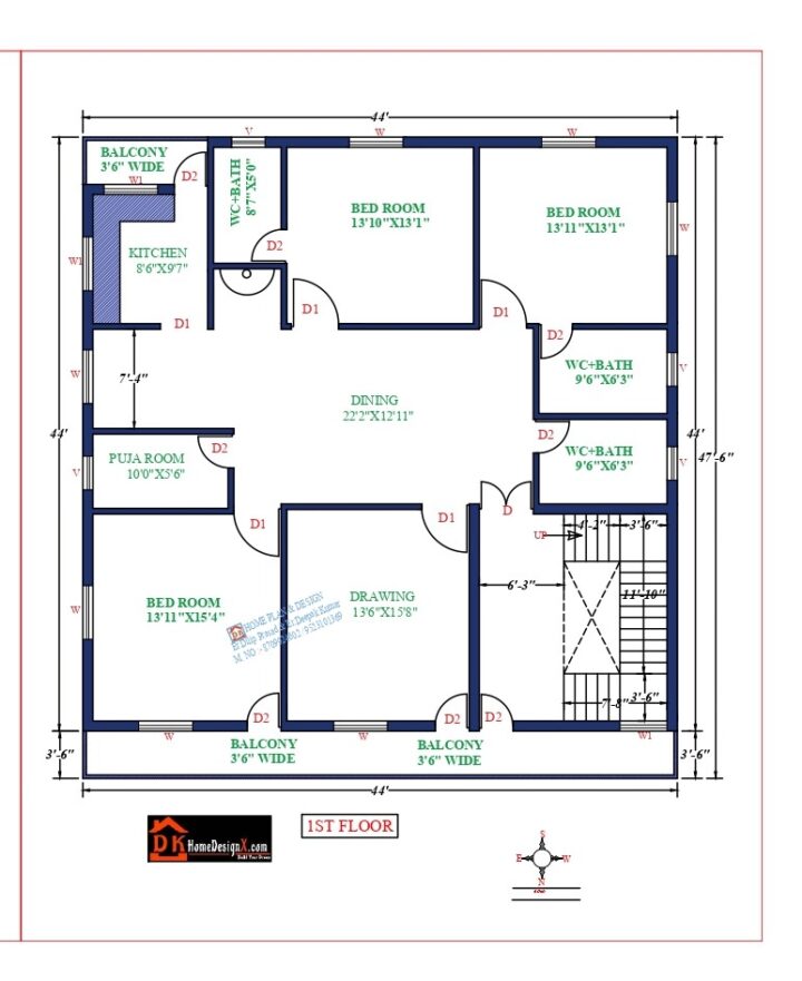 44X44 Affordable House Design - Image 2