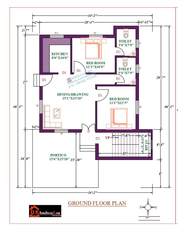 35X47 Affordable House Design