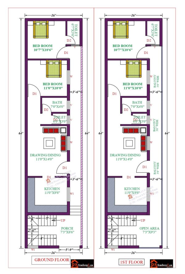 16X64 Affordable House Design