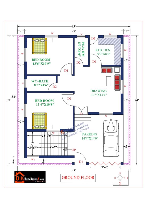 33X38 Affordable House Design