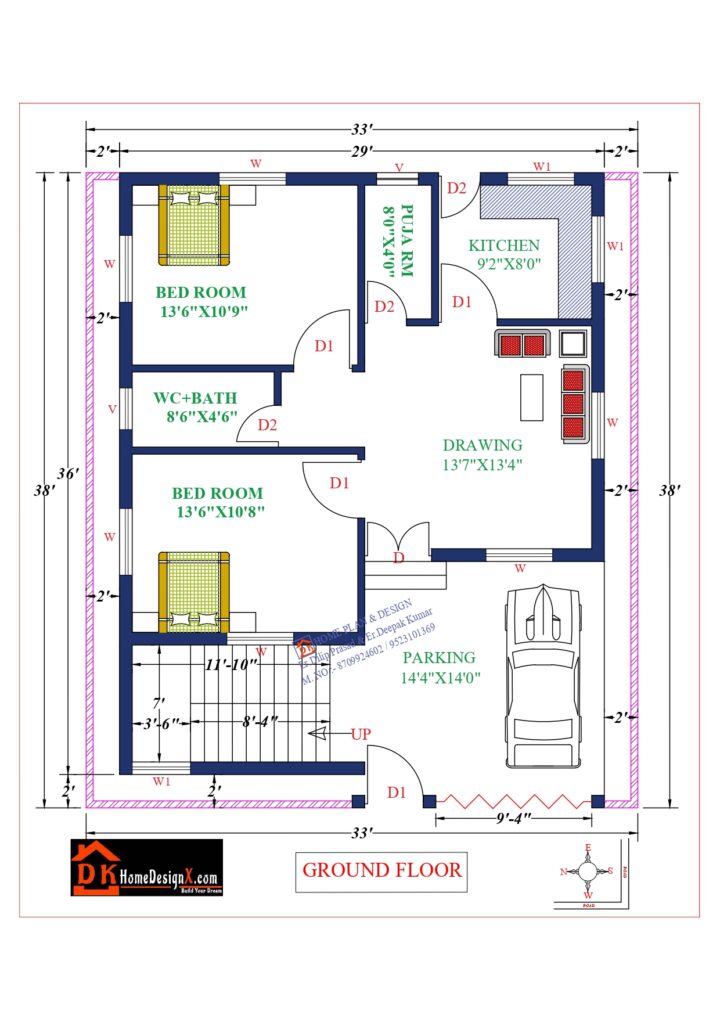33X38 Affordable House Design