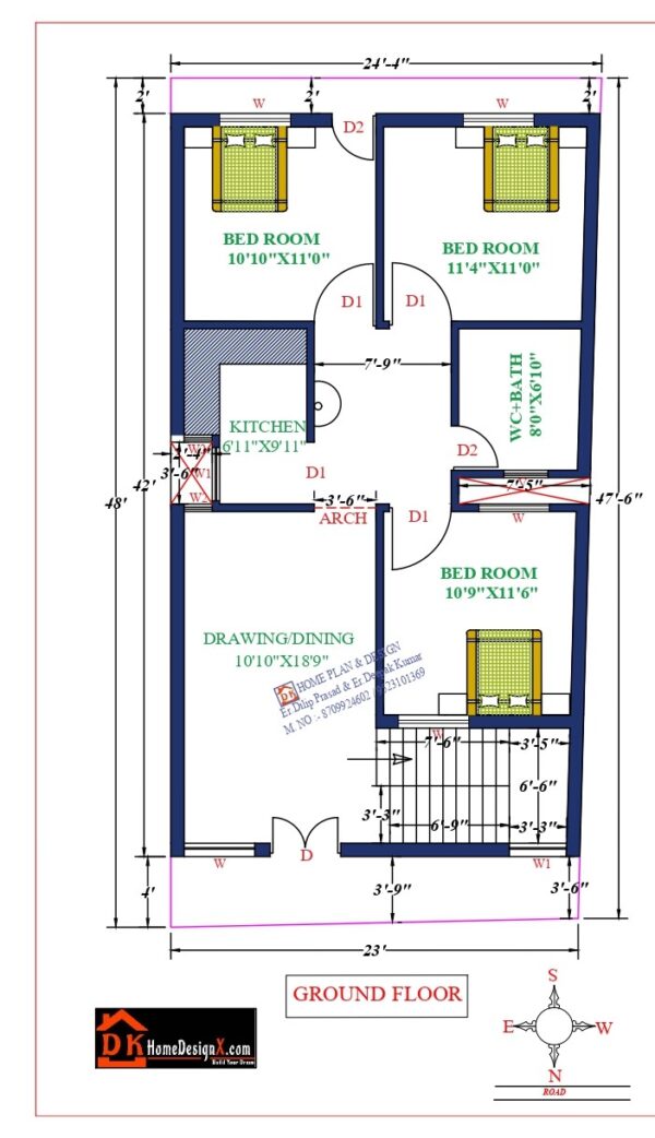 25X46 Affordable House Design