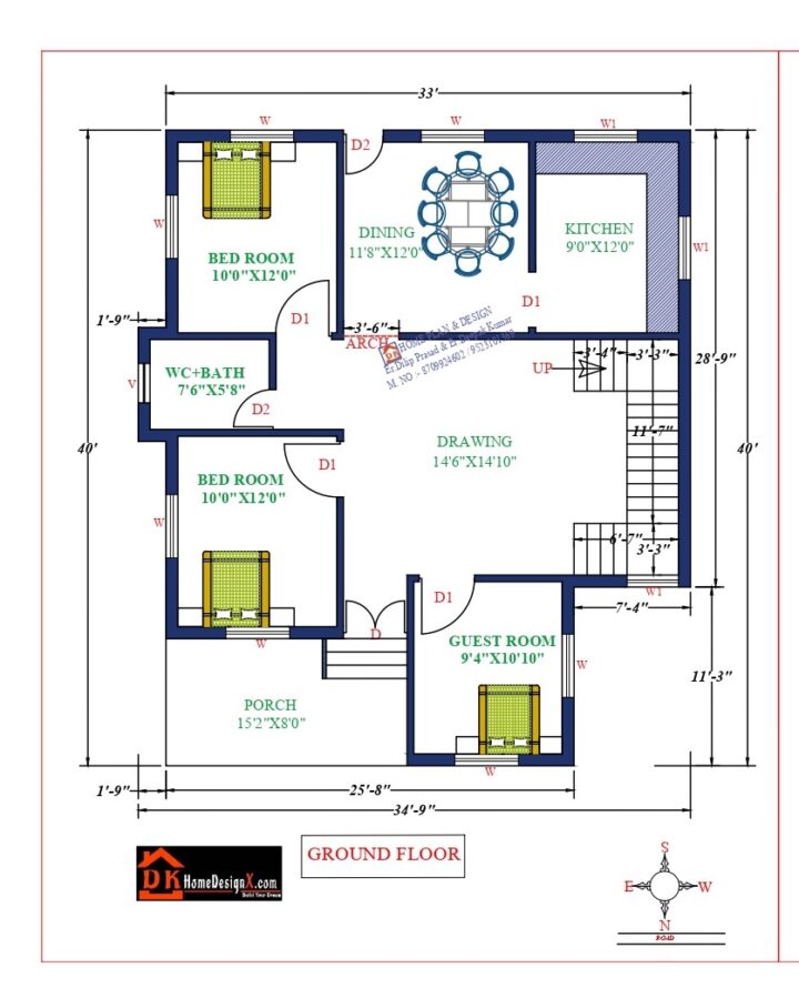 33X43 Affordable House Design - Image 2