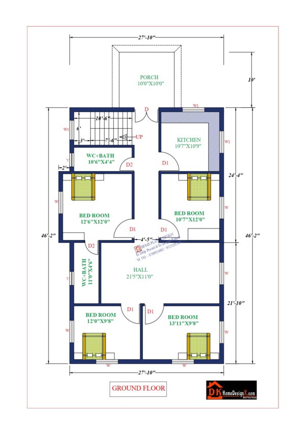 28X47 Affordable House Design