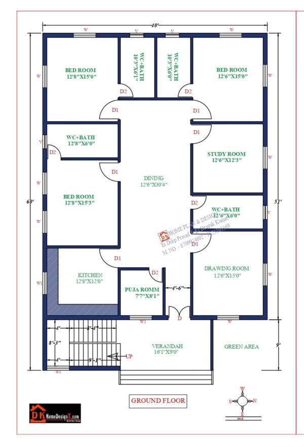 40X64 Affordable House Design