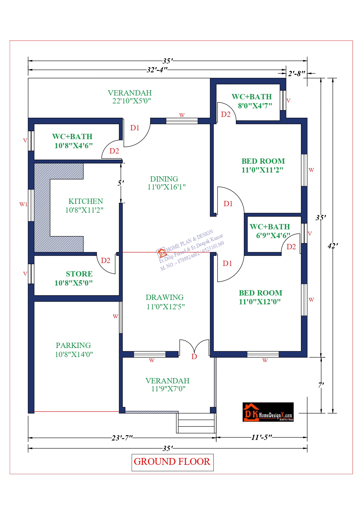 35X42 Affordable House Design DK Home DesignX 35X42 Affordable House Design DK Home DesignX
