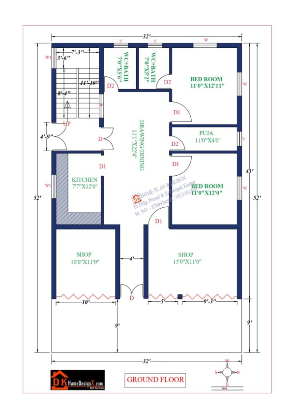 32X52 Affordable House Design