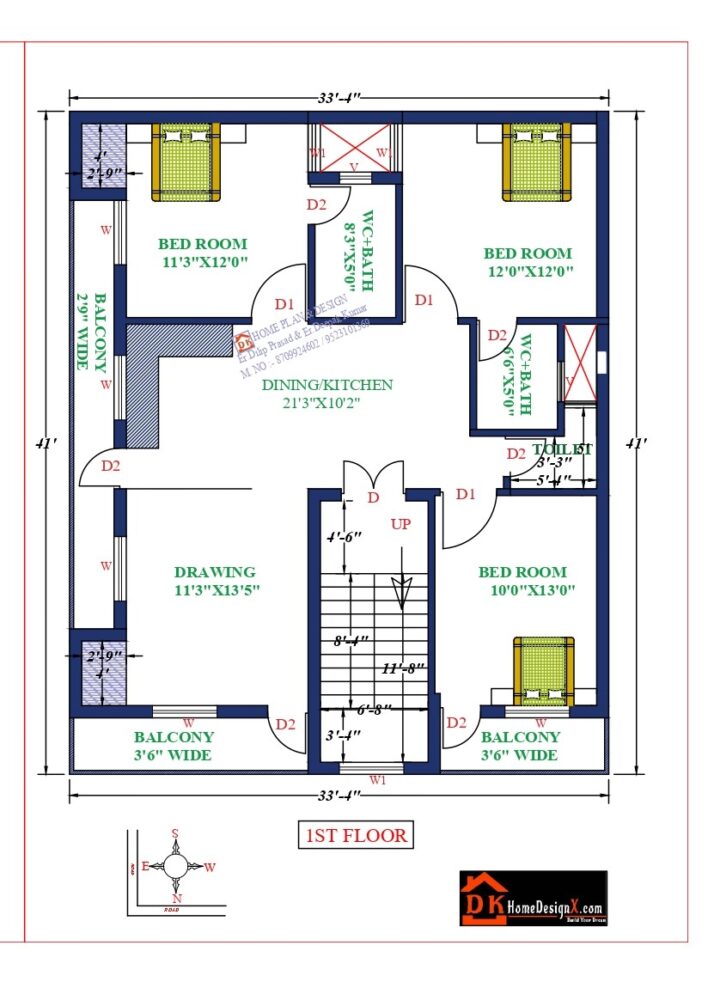 34X41 Affordable House Design - Image 2