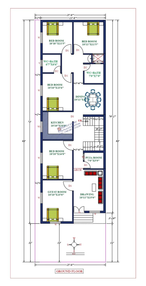 26X88 Affordable House Design