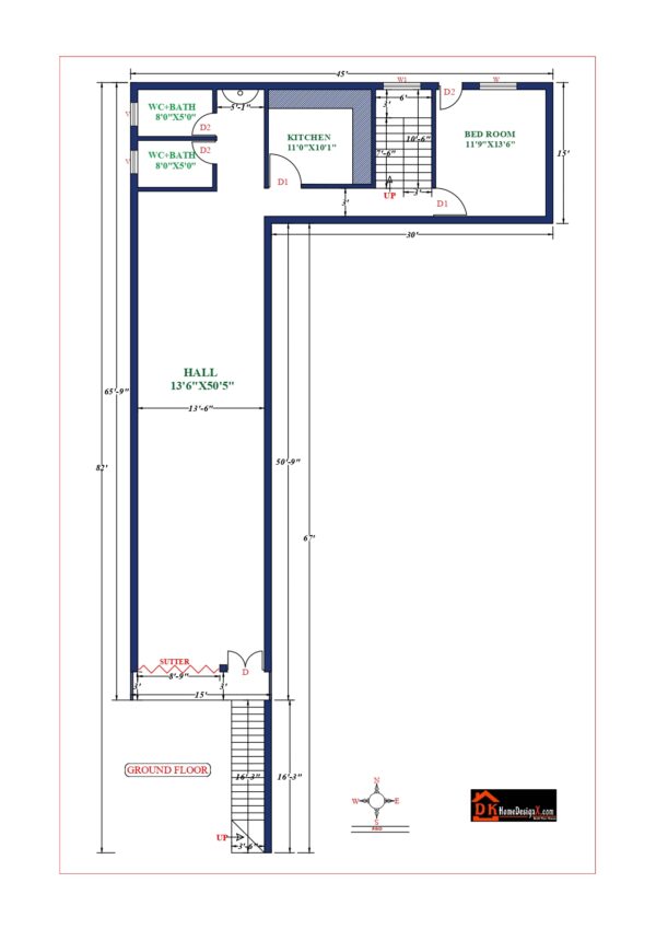45X82 Affordable House Design