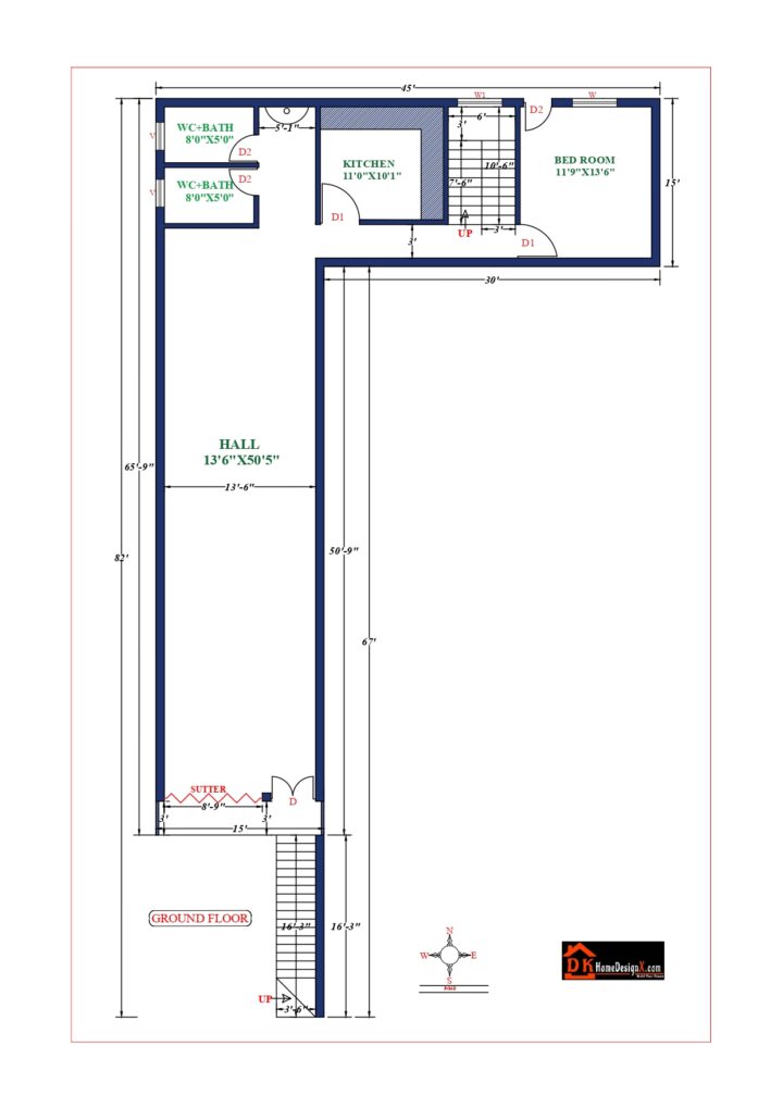45X82 Affordable House Design