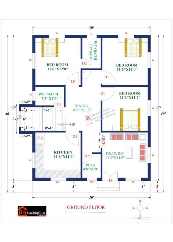 30X40 Affordable House Design