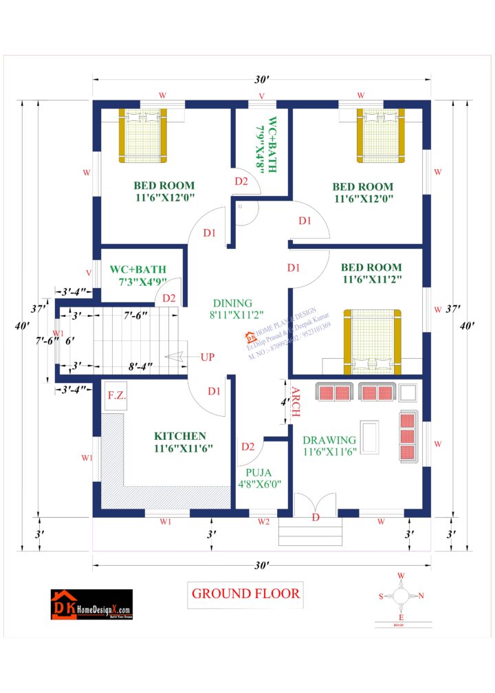 30X40 Affordable House Design