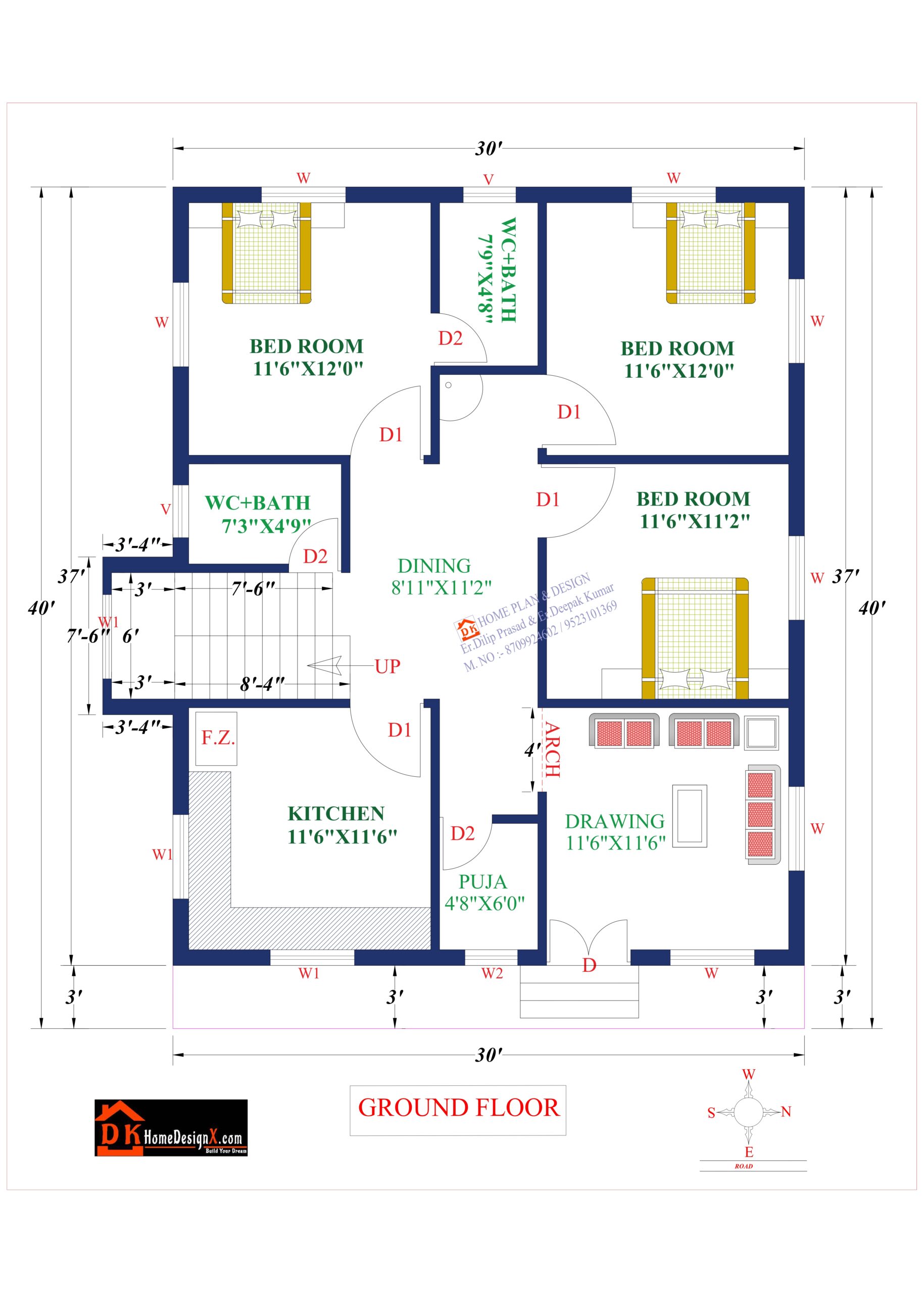 30X40 Affordable House Design DK Home DesignX new-design-reservoir-3-bedroom-bungalow-designs-solo-timber-frame