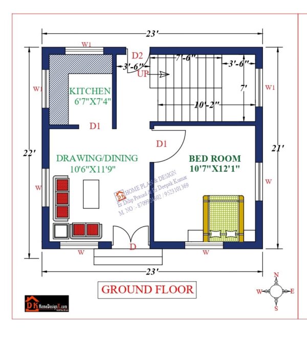 23X24 Affordable House Design