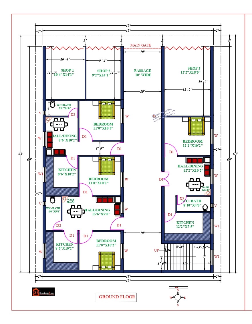 45X63 Commercial House Design - DK Home DesignX
