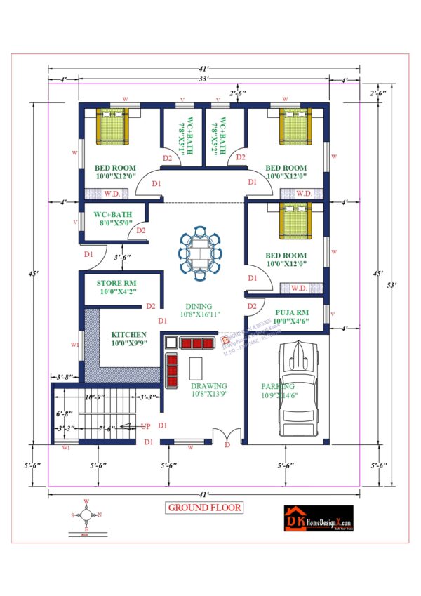 41X45 Affordable House Design
