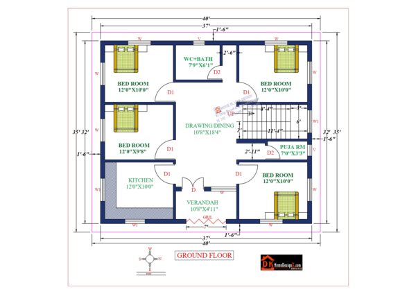 37X32 Affordable House Design
