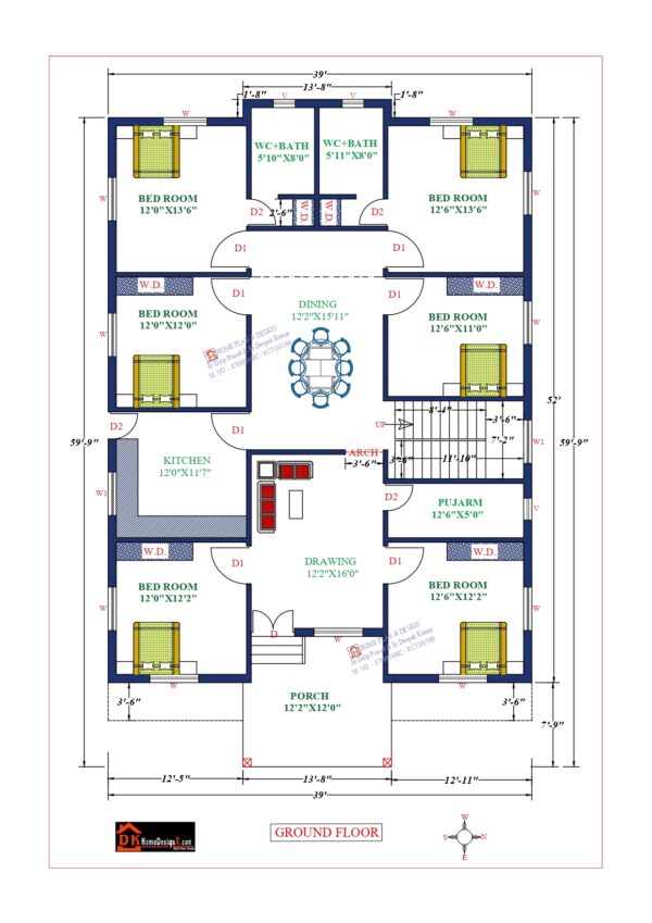 39X52 Affordable House Design