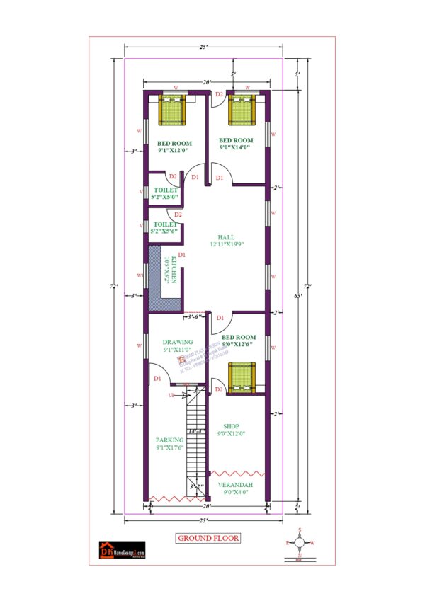 20X65 Affordable House Design